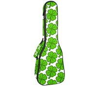 Tenor Ukulele Gig Bag Waterproof Ukulele Case Padded Backpack, Great for Soprano Concert (21/23/24 in) Lucky Irish Clover Leaves For St. Patrick's Day