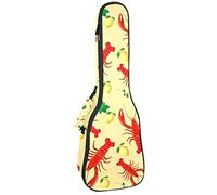 Tenor Ukulele Gig Bag Waterproof Ukulele Case Padded Backpack, Great for Soprano Concert (21/23/24 in) Lobster Seafood Mint Parsley Lemon Olive