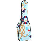 Tenor Ukulele Gig Bag Waterproof Ukulele Case Padded Backpack, Great for Soprano Concert (21/23/24 in) Pirate Cat Anchor Compass