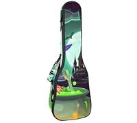 Tenor Ukulele Gig Bag Waterproof Ukulele Case Padded Backpack, Great for Soprano Concert (21/23/24 in) Halloween Witch with Potion and Cauldron