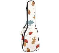 Tenor Ukulele Gig Bag Waterproof Ukulele Case Padded Backpack, Great for Soprano Concert (21/23/24 in) Hedgehogs Acorns Maple Leaves Mushroom