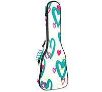 Tenor Ukulele Gig Bag Waterproof Ukulele Case Padded Backpack, Great for Soprano Concert (21/23/24 in) Loving Heart Pattern