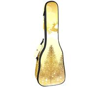 Tenor Ukulele Gig Bag Waterproof Ukulele Case Padded Backpack, Great for Soprano Concert (21/23/24 in) Christmas Santa Claus and Reindeers