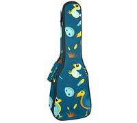 Tenor Ukulele Gig Bag Waterproof Ukulele Case Padded Backpack, Great for Soprano Concert (21/23/24 in) Cute Blue Cartoon Dodo Bird Baby