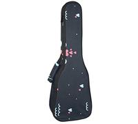 Tenor Ukulele Gig Bag Waterproof Ukulele Case Padded Backpack, Great for Soprano Concert (21/23/24 in) Cute Cartoon Pink Whale Kiss Me