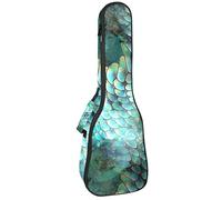 Tenor Ukulele Gig Bag Waterproof Ukulele Case Padded Backpack, Great for Soprano Concert (21/23/24 in) Mermaid Fish Scales Pattern Retro