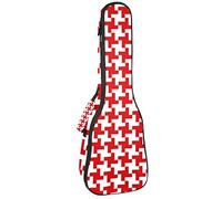 Tenor Ukulele Gig Bag Waterproof Ukulele Case Padded Backpack, Great for Soprano Concert (21/23/24 in) Cute Red Christmas Knitting