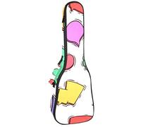 Tenor Ukulele Gig Bag Waterproof Ukulele Case Padded Backpack, Great for Soprano Concert (21/23/24 in) Sketch Doodle Style Speech Bubbles