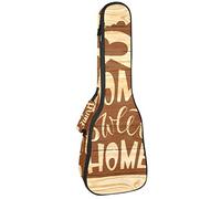 Tenor Ukulele Gig Bag Waterproof Ukulele Case Padded Backpack, Great for Soprano Concert (21/23/24 in) Home Sweet Home