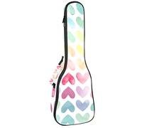 Tenor Ukulele Gig Bag Waterproof Ukulele Case Padded Backpack, Great for Soprano Concert (21/23/24 in) Colorful Love Loving Heart