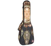 Tenor Ukulele Gig Bag Waterproof Ukulele Case Padded Backpack, Great for Soprano Concert (21/23/24 in) Dreamcatcher Motif Magic Feathers Hippie