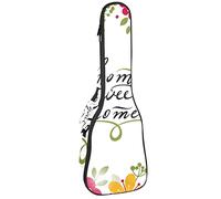 Tenor Ukulele Gig Bag Waterproof Ukulele Case Padded Backpack, Great for Soprano Concert (21/23/24 in) Home Sweet Home