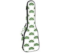 Tenor Ukulele Gig Bag Waterproof Ukulele Case Padded Backpack, Great for Soprano Concert (21/23/24 in) Japanese Traditional Green Pattern