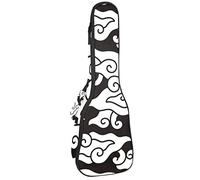 Tenor Ukulele Gig Bag Waterproof Ukulele Case Padded Backpack, Great for Soprano Concert (21/23/24 in) Batik of Indonesia Fabric Megamendung