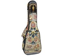 Tenor Ukulele Gig Bag Waterproof Ukulele Case Padded Backpack, Great for Soprano Concert (21/23/24 in) Vintage Architecture Clock