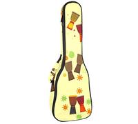 Tenor Ukulele Gig Bag Waterproof Ukulele Case Padded Backpack, Great for Soprano Concert (21/23/24 in) Man Playing Djembe And African Music