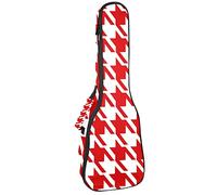 Tenor Ukulele Gig Bag Waterproof Ukulele Case Padded Backpack, Great for Soprano Concert (21/23/24 in) Cute Red Knitting Christmas