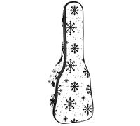 Tenor Ukulele Gig Bag Waterproof Ukulele Case Padded Backpack, Great for Soprano Concert (21/23/24 in) Hand Drawn Christmas Snow Flake