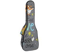 Tenor Ukulele Gig Bag Waterproof Ukulele Case Padded Backpack, Great for Soprano Concert (21/23/24 in) Be Brave Foxes