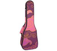 Tenor Ukulele Gig Bag Waterproof Ukulele Case Padded Backpack, Great for Soprano Concert (21/23/24 in) Traditional Oriental Purple Clouds Pattern