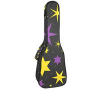 Tenor Ukulele Gig Bag Waterproof Ukulele Case Padded Backpack, Great for Soprano Concert (21/23/24 in) Magic Star Purple Yellow