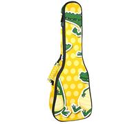Tenor Ukulele Gig Bag Waterproof Ukulele Case Padded Backpack, Great for Soprano Concert (21/23/24 in) Cute Green Gator Crocodiles
