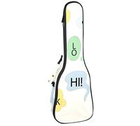 Tenor Ukulele Gig Bag Waterproof Ukulele Case Padded Backpack, Great for Soprano Concert (21/23/24 in) Hand Drawn Speech Bubbles Expressions