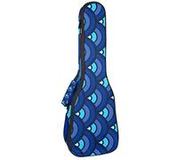 Tenor Ukulele Gig Bag Waterproof Ukulele Case Padded Backpack, Great for Soprano Concert (21/23/24 in) Fish Mermaid Scales Pattern Blue