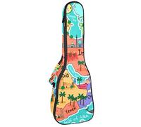Tenor Ukulele Gig Bag Waterproof Ukulele Case Padded Backpack, Great for Soprano Concert (21/23/24 in) Middle East Countries Map
