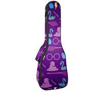 Tenor Ukulele Gig Bag Waterproof Ukulele Case Padded Backpack, Great for Soprano Concert (21/23/24 in) Purple Magic Pattern
