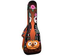Tenor Ukulele Gig Bag Waterproof Ukulele Case Padded Backpack, Great for Soprano Concert (21/23/24 in) Day Of The Dead Sugar Cats Pumpkin