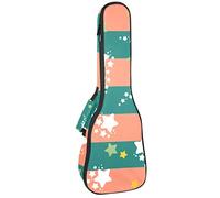 Tenor Ukulele Gig Bag Waterproof Ukulele Case Padded Backpack, Great for Soprano Concert (21/23/24 in) Stardust Stars Striped Pattern