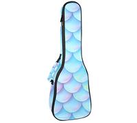 Tenor Ukulele Gig Bag Waterproof Ukulele Case Padded Backpack, Great for Soprano Concert (21/23/24 in) Marine Mermaid Scales Pattern