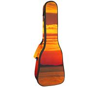 Tenor Ukulele Gig Bag Waterproof Ukulele Case Padded Backpack, Great for Soprano Concert (21/23/24 in) Sunset Orange