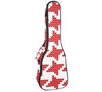 Tenor Ukulele Gig Bag Waterproof Ukulele Case Padded Backpack, Great for Soprano Concert (21/23/24 in) Red Knitting Christmas