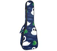 Tenor Ukulele Gig Bag Waterproof Ukulele Case Padded Backpack, Great for Soprano Concert (21/23/24 in) Swan Swimming In The Lotus Pool Night