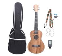 Tenor Ukulele, Perfect for Beginners, Zebra Wood Hawaiian Ukulele, String Tuner, Bag Strap, for Music Lessons, Travel, Family Fun, and More