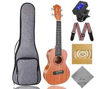 Tenor Ukulele Ranch 26 inch Professional Wooden Ukulele Instrument Kit with Free Online 12 Lessons Small Hawaiian Beginner Ukulele Starter Pack Bundle Gig Bag&Tuner&Strap&4 Aquila Strings Set