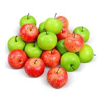 Tenorbass 20 Pcs Fake Apples Decor, 2.1 Inch Artificial Fruits Mini Red Apples for Dining Table Centerpiece Decor, Faux Apple Fruits Decoration Home Kitchen Party Props (10 Pcs Red + 10 Pcs Green)