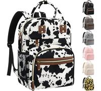 Tenot Large Capacity Baby Diaper Bag Backpack with Insulated Pockets, Waterproof, Stylish Cow Print Design, Suitable for Boys and Girls