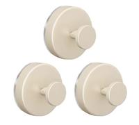 TENQUAN 3 Pcs No Drill Suction Hooks for Bathroom, Removable Shower Hooks for Hanging Heavy Duty, Waterproof Bathroom Hook Suction Cup Hook for Towel, Shower, Kitchen, Mirror (Creamy White)
