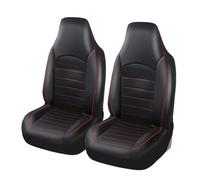 TENREV 2 pieces PU Leather Car Seat Covers Suitable for Skoda Karoq/2017 2018 2019 2020 2021 2022 2023 2024, Car Seat Cover Set, Waterproof Car Seat Covers,A-Red line