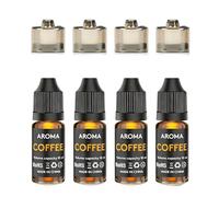 Tenro Aroma Oil Refill Pack [Coffee Flavor] - 4 x 10ml Bottles + 4 Containers | Food Grade, Natural Flavoring | Compatible with Tenro & Most Cocktail Smoke Bubble Guns