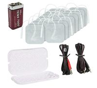 TENS 7000 TENS Pads Replacement, Battery Kit - Includes 16 Premium TENS Unit Replacement Pads, 4 Lead Wires, 9-Volt Replacement Battery, 1 Electrode Pad Holder For Stim Pads