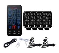 TENS EMS Unit Muscle Stimulator, 12 Modes Electronic Pulse Massager with Light Wave Therapy, 4 Pads, Type-C Rechargeable, Portable Device for Full Body Soothing Experience