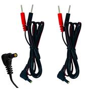 TENS Lead Wires - Replacement Electrode Cables with 2mm Pin Connectors & 2.35mm Plug -2 Pack Compatible with TENS, EMS, NMES, IF & Electrotherapy Devices by Healthcare World