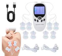 TENS Machine for Pain Relief, TENS Electric Massager with 6 Massage Modes and 8 Replacement Pads, Rechargeable Electric Massager for Back, Joint Pain Relief (White)