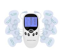 TENS Machine for Pain Relief, TENS Electric Massager with 6 Massage Modes and 8 Replacement Pads, Rechargeable Electric Massager for Back, Joint Pain Relief (White-D)