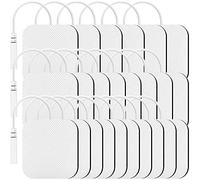 TENS Machine Pads 24 Pcs, 50 x 50mm Reusable Square Latex-Free Tens Electrodes Pads with 2mm Universal Fittings Compatible with Most TENS for Pain Relief