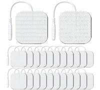 TENS Machine Pads, 24 Pcs 50 x 50mm TENS Pads Replacement with 2mm Connector, Latex-Free TENS Machine Replacement Pads, Reusable